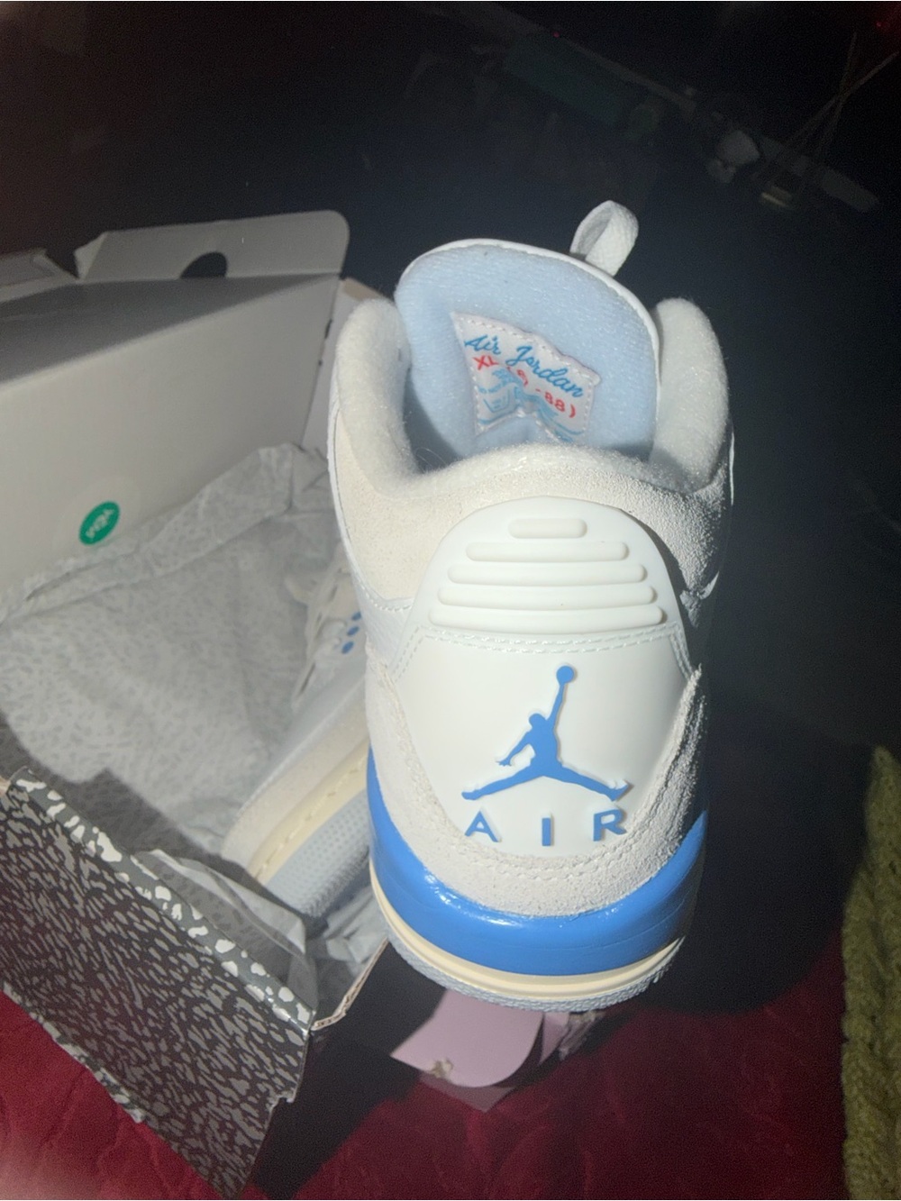 Jordan Kids Air Retro 3 Sneaker - White/Light Blue